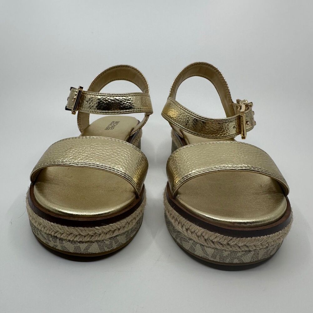 • Michael Kors Richie Gold Metallic Platform Espadrille Sandals Youth 6M Women 8